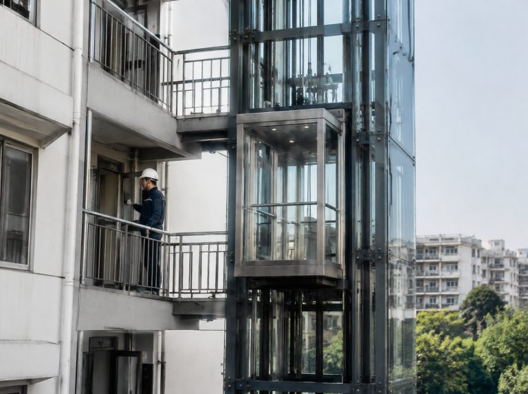 萍乡旧楼加建观光电梯